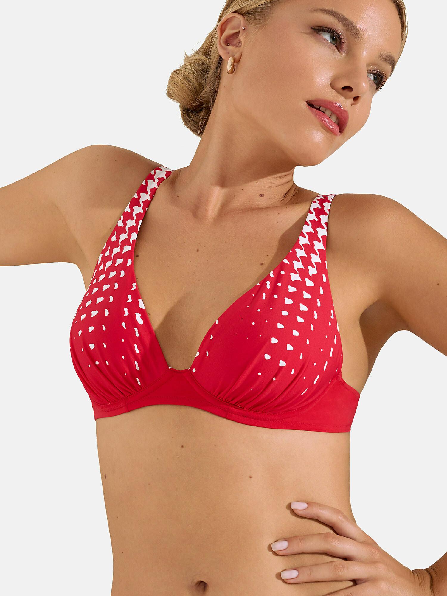 Image of Armaturiertes Badeanzugoberteil Quito Damen Rot Bunt B/38