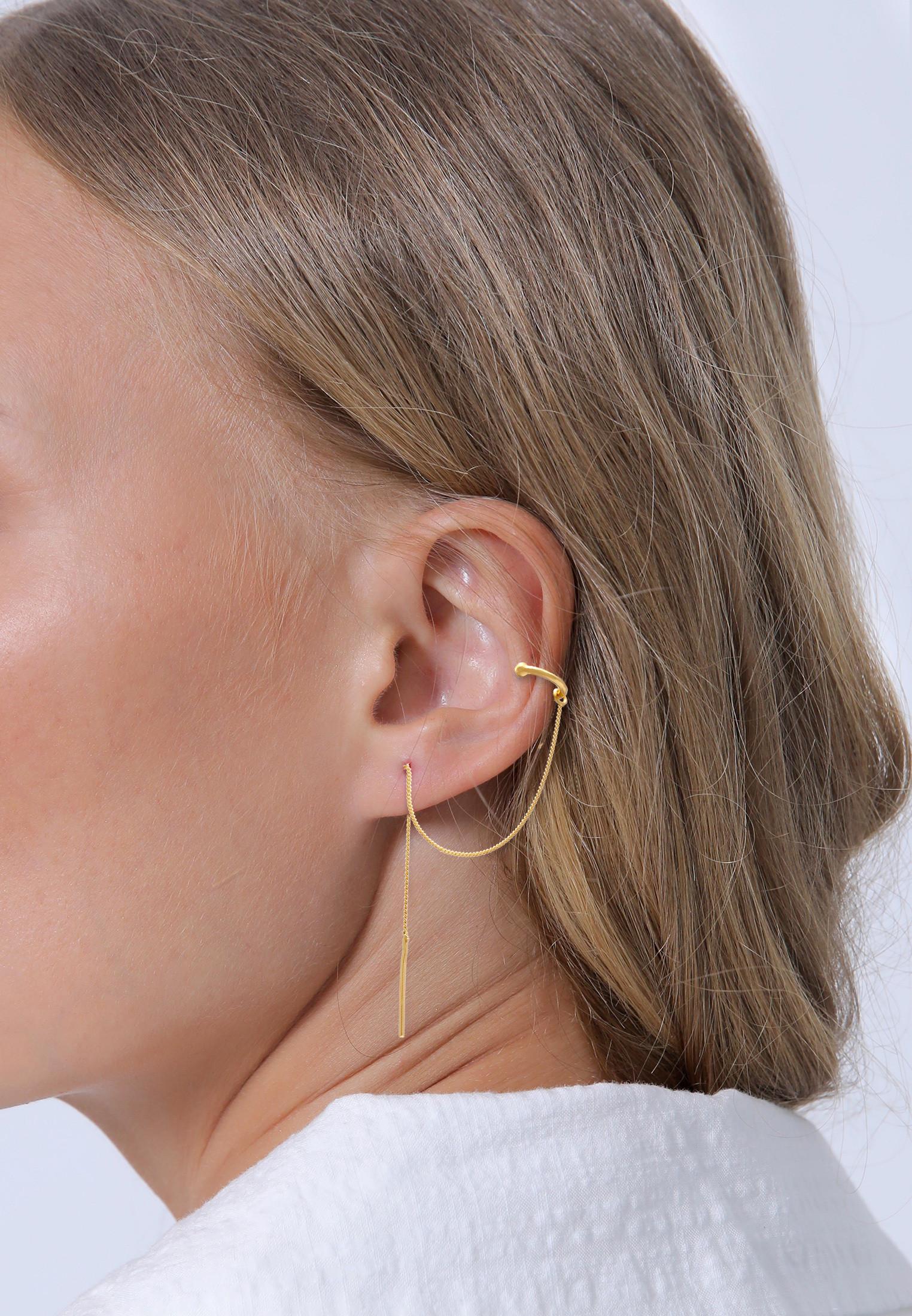 Elli  Boucles d'Oreilles Collier À Tirette Earcuff D'oreilles Pour Dames, D'un Style Saisissant 