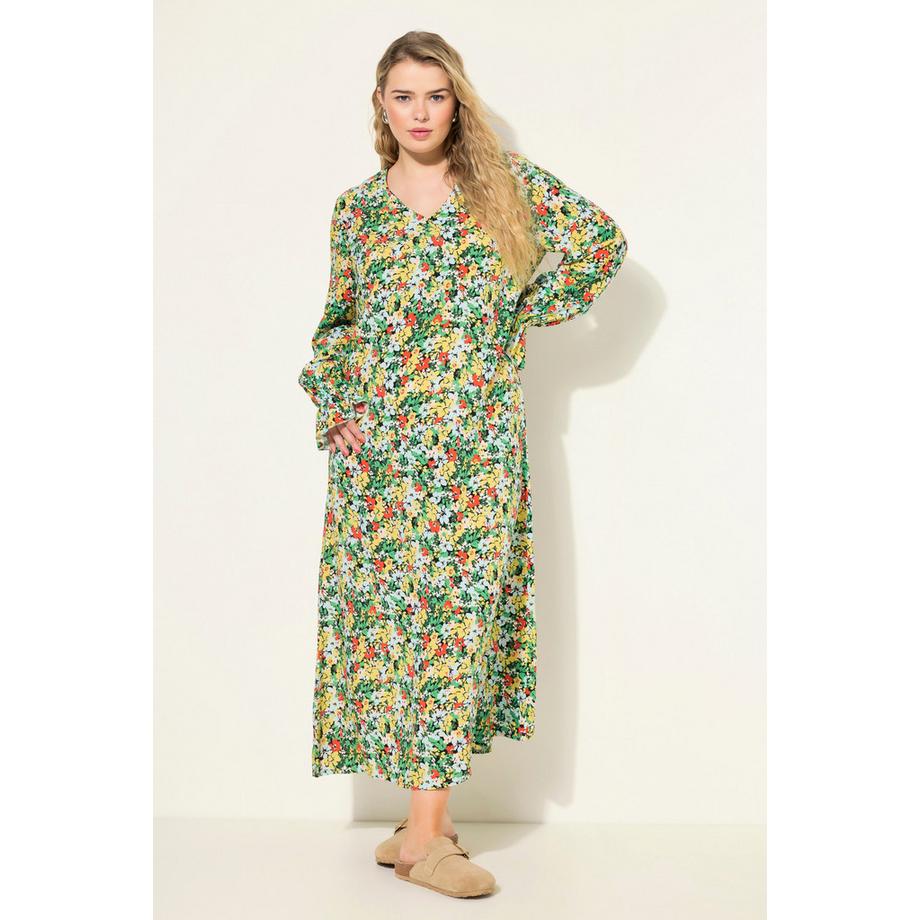 Studio Untold Maxi Abito Taglio Svasato Maniche Lunghe Stampa Floreale  