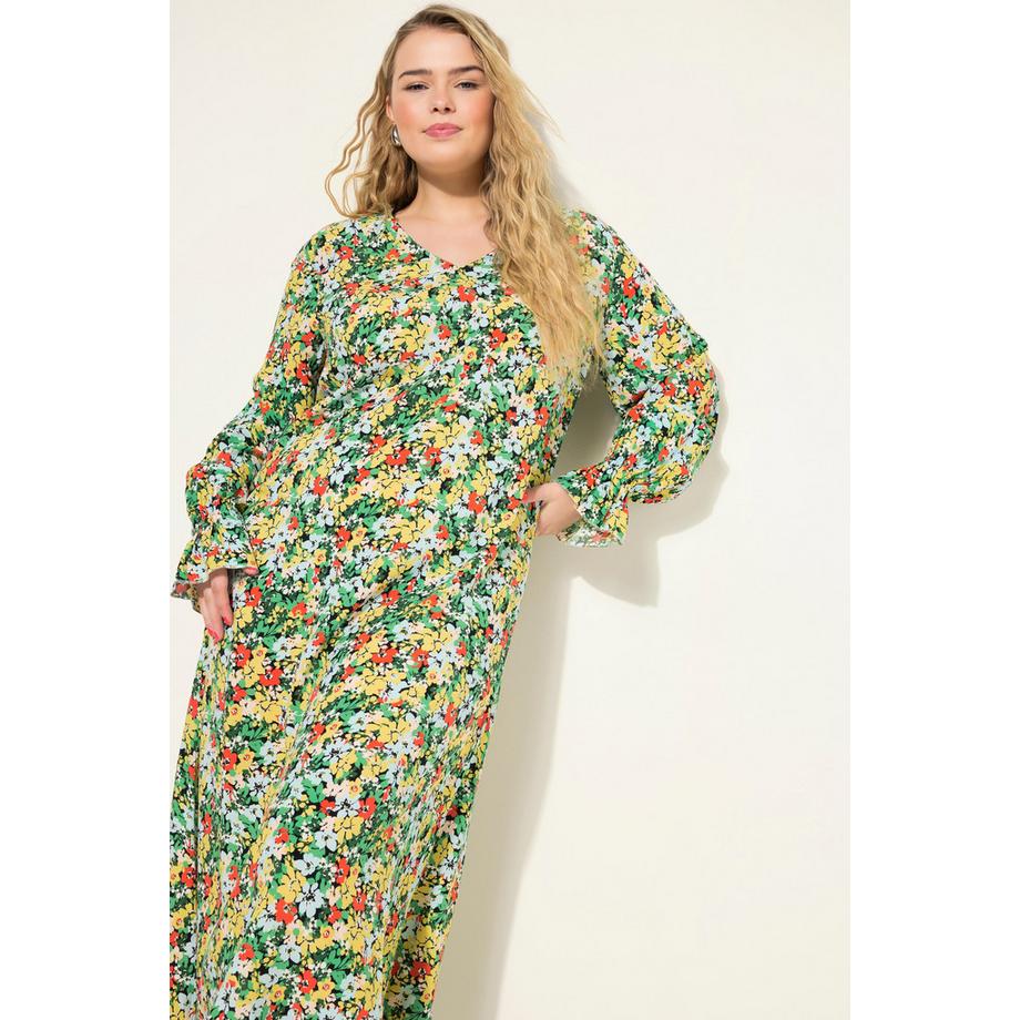 Studio Untold Maxi Abito Taglio Svasato Maniche Lunghe Stampa Floreale  