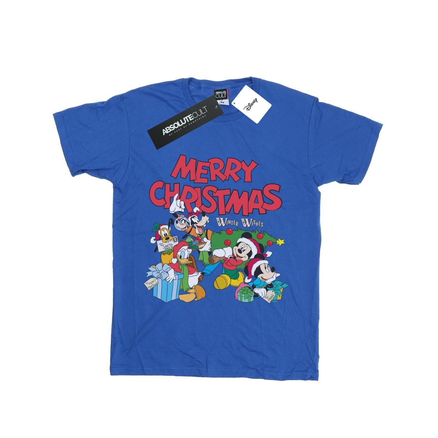 Image of Mickey And Friends Winter Wishes Tshirt Unisex Königsblau 152-158