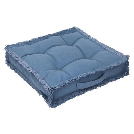 Vente-unique Cuscino per pavimento 45 x 45 cm in Cotone Blu - HONDURAS  