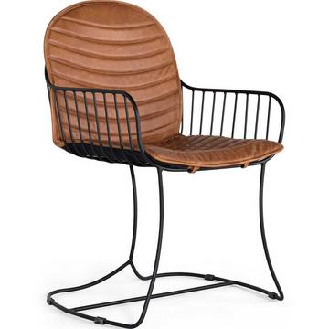 Fauteuil cuir marron 54x92