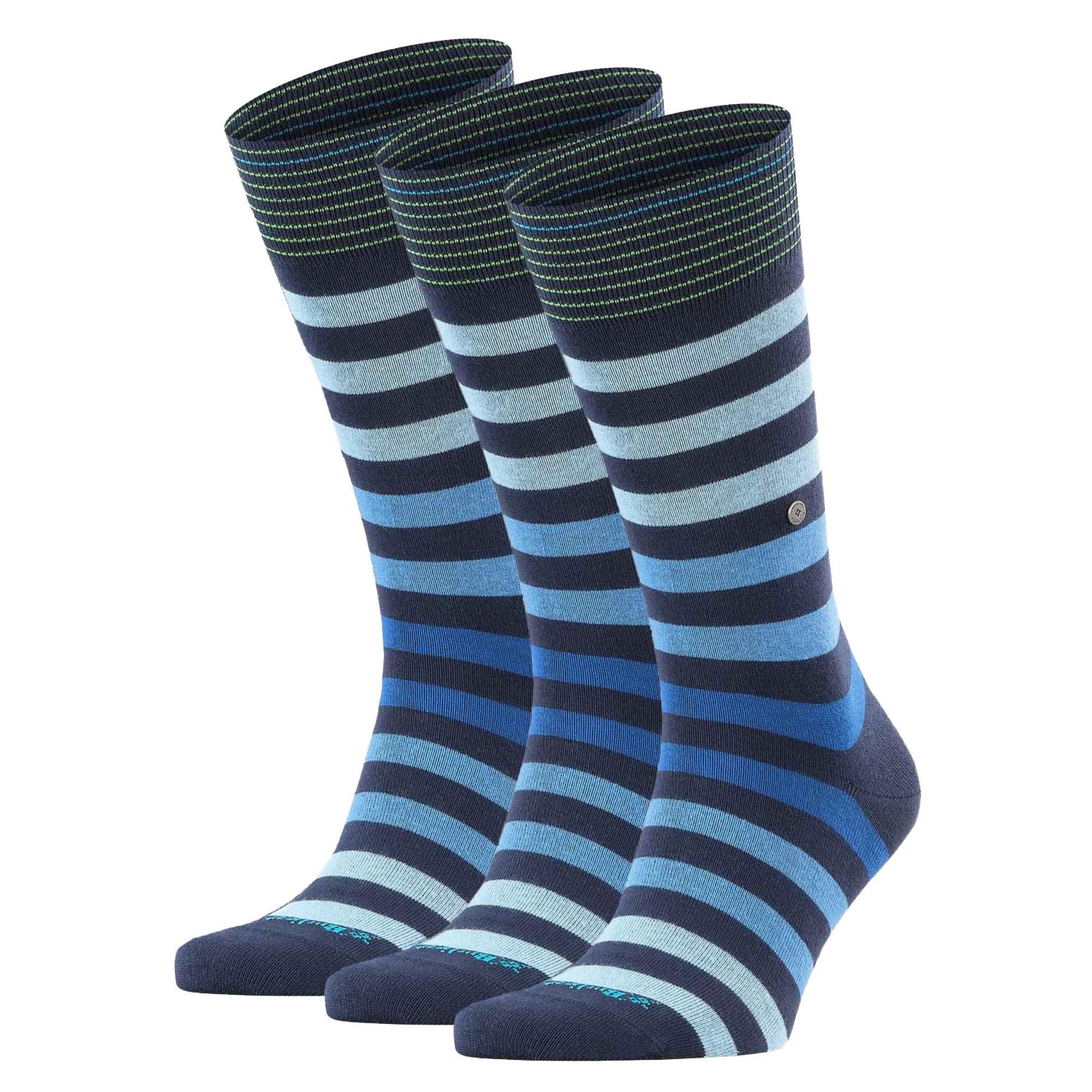 Image of Socken 3er Pack Bequem Sitzend-blackpool Unisex Blau Bedruckt 40-46