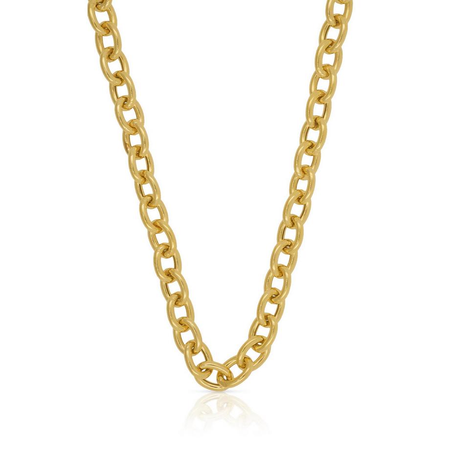 Collier rond d'forçat en or jaune 750, 6,4mm, 45cm