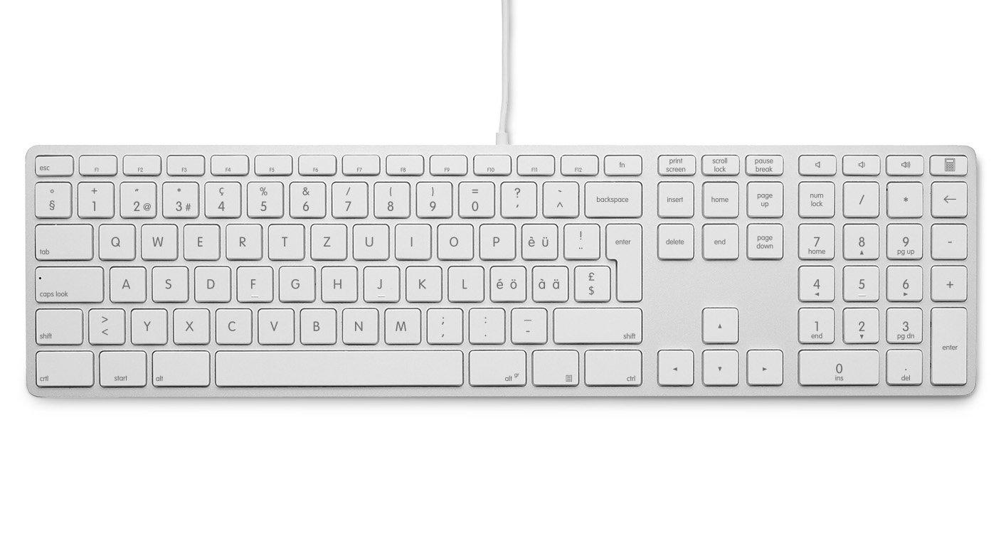 LMP  25059 clavier USB QWERTZ Suisse Argent, Blanc 