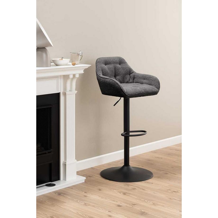 mutoni Tabouret de bar Shields anthracite pivotant 109 (1 pièce)  