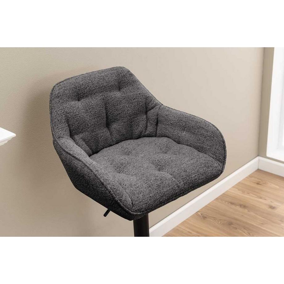 mutoni Tabouret de bar Shields anthracite pivotant 109 (1 pièce)  