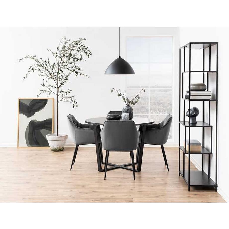 mutoni Bücherregal Multiple Bronx 4 Böden Melamin Esche Schwarz 77x35x185cm  