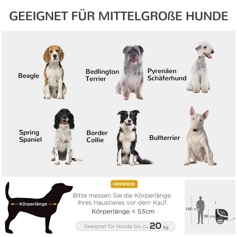 Northio  Hundeanhänger Fahrradanhänger Hundetransporter Fahrrad Weiß+Schwarz 130X73X90Cm 