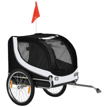 Hundeanhänger Fahrradanhänger Hundetransporter Fahrrad Weiß+Schwarz 130X73X90Cm