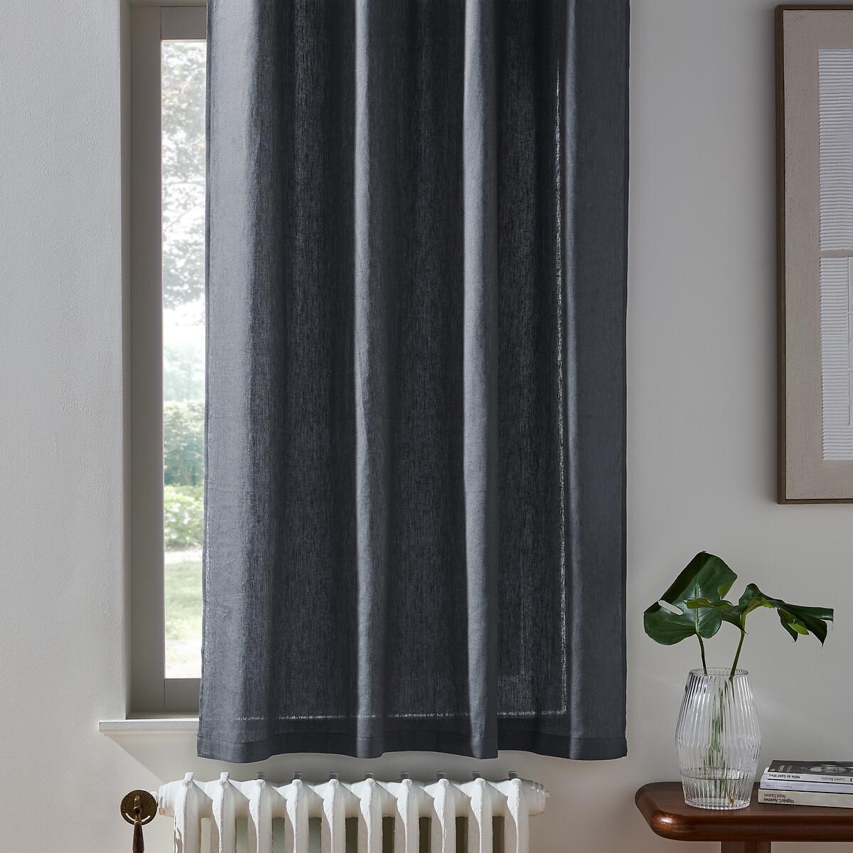 Image of Vorhang Onega Aus Vorgewaschenem Leinen Unisex Grau 135x180 cm