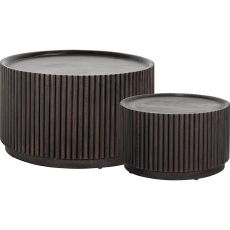 mutoni Table basse Vici en manguier 80x80 (lot de 2)  