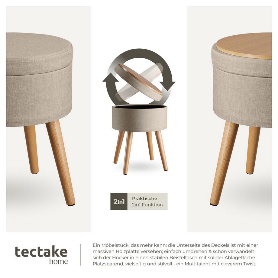 Tectake Sgabello contenitore  Yara Rotondo  