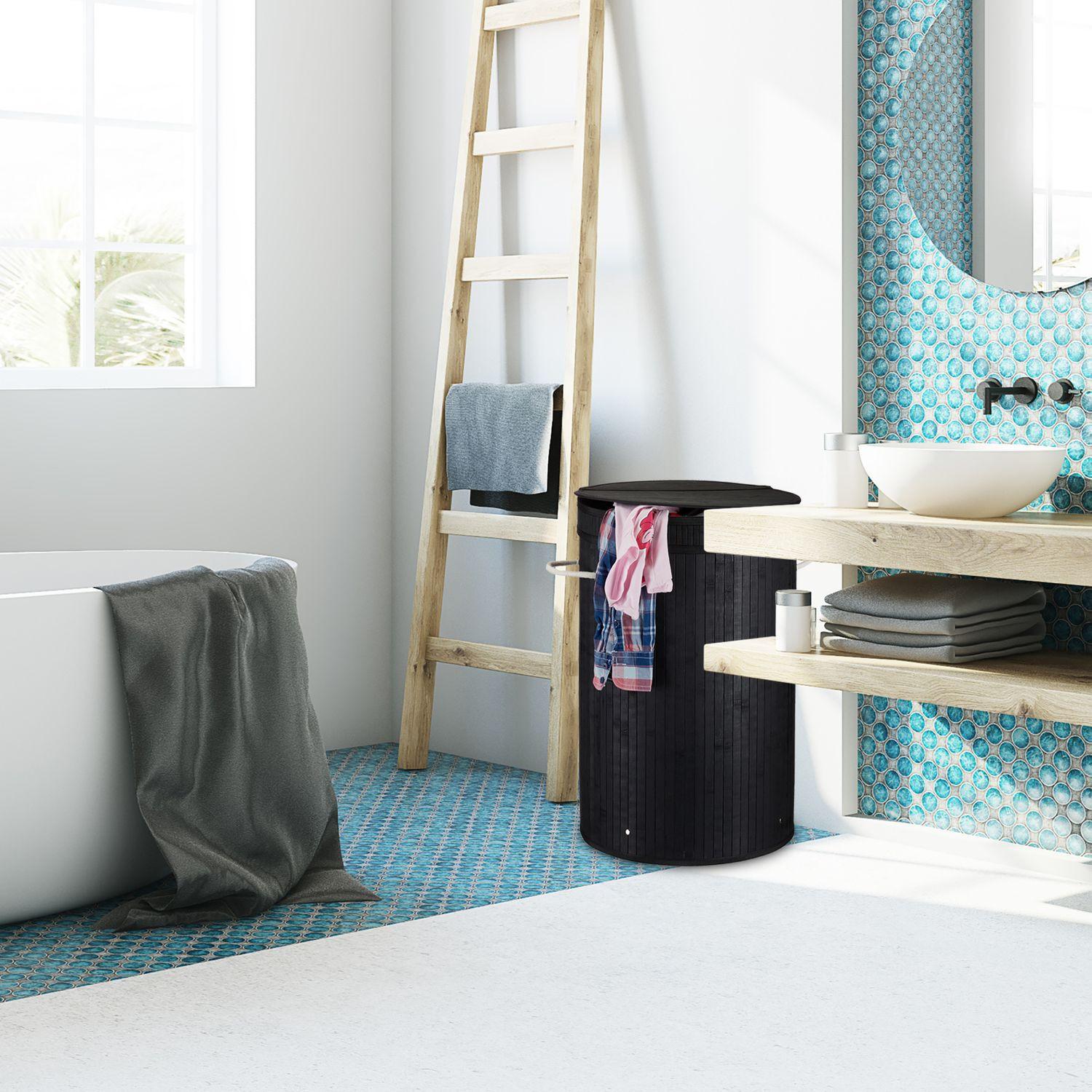 Northix Bambus Wäschekorb mit Deckel  