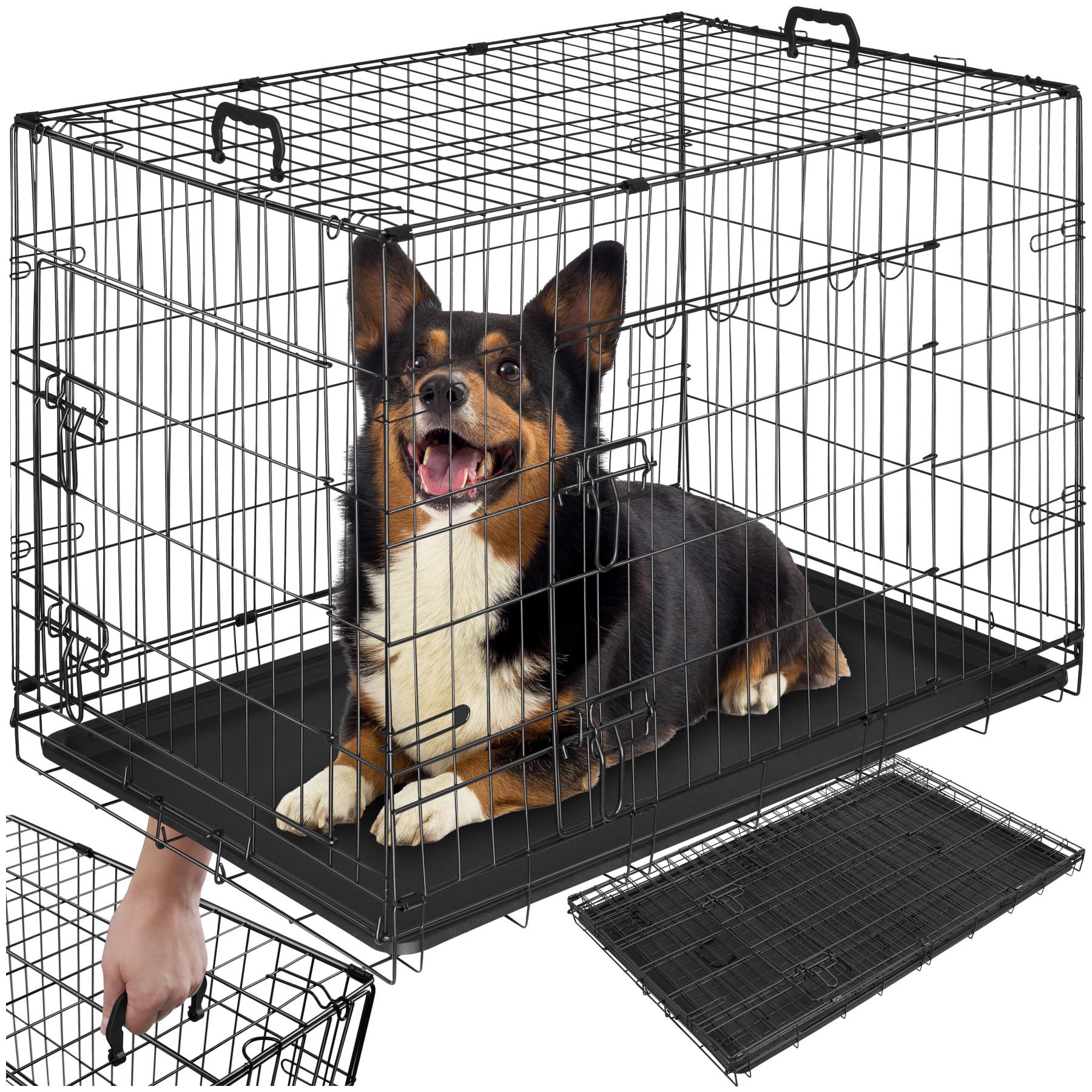 Tectake  Cage pour chien Luna, pliable, avec 2 portes 