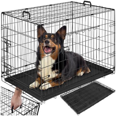 Tectake  Cage pour chien Luna, pliable, avec 2 portes 