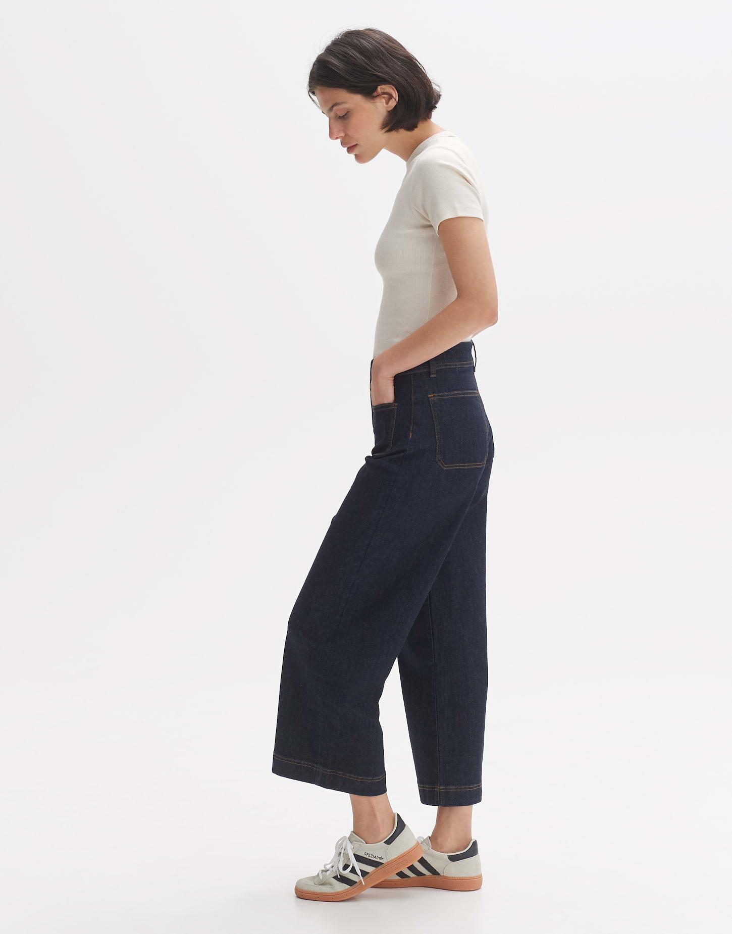 OPUS  Wide Cropped Jeans Macona blue 