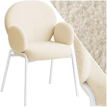 Chaise SCANDI rembourrée avec revêtement en tissu bouclette