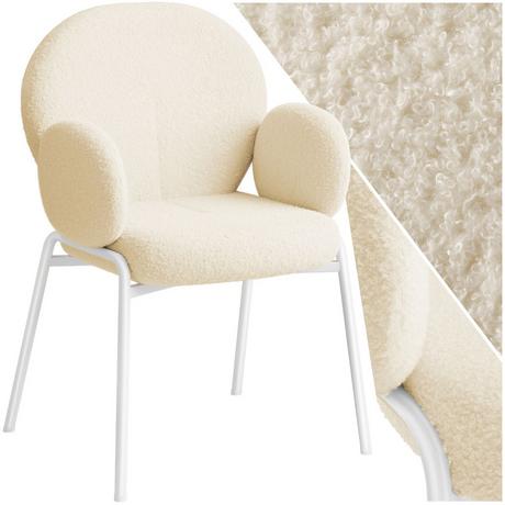 Tectake Chaise rembourrée Scandi, tissu bouclette  