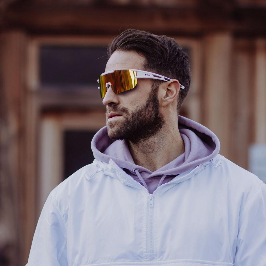 YEAZ  SUNSPARK Lunettes de soleil de sport Creme White/Mongo Red 