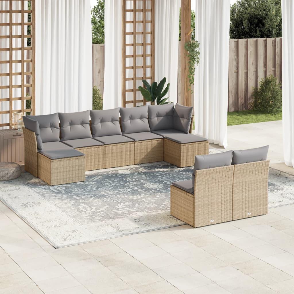 VidaXL set divano da giardino Polirattan  