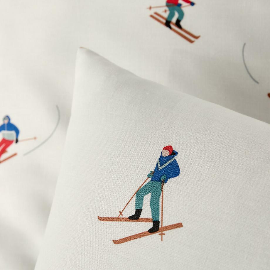 La Redoute Intérieurs Bettwäscheset Skifahrer Print 30% recycelte Baumwolle  