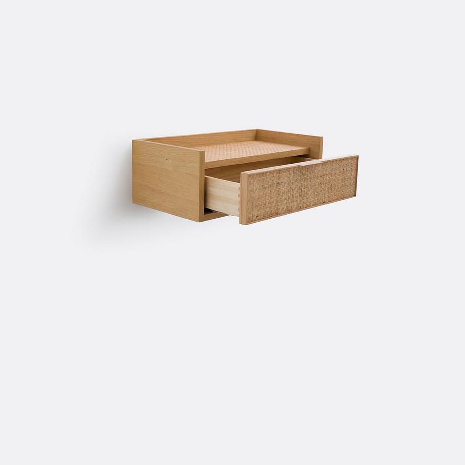 La Redoute Intérieurs Wandnachttisch Louison mit 1 Rattanschublade  