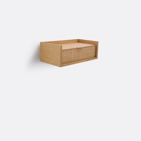 La Redoute Intérieurs Wandnachttisch Louison mit 1 Rattanschublade  