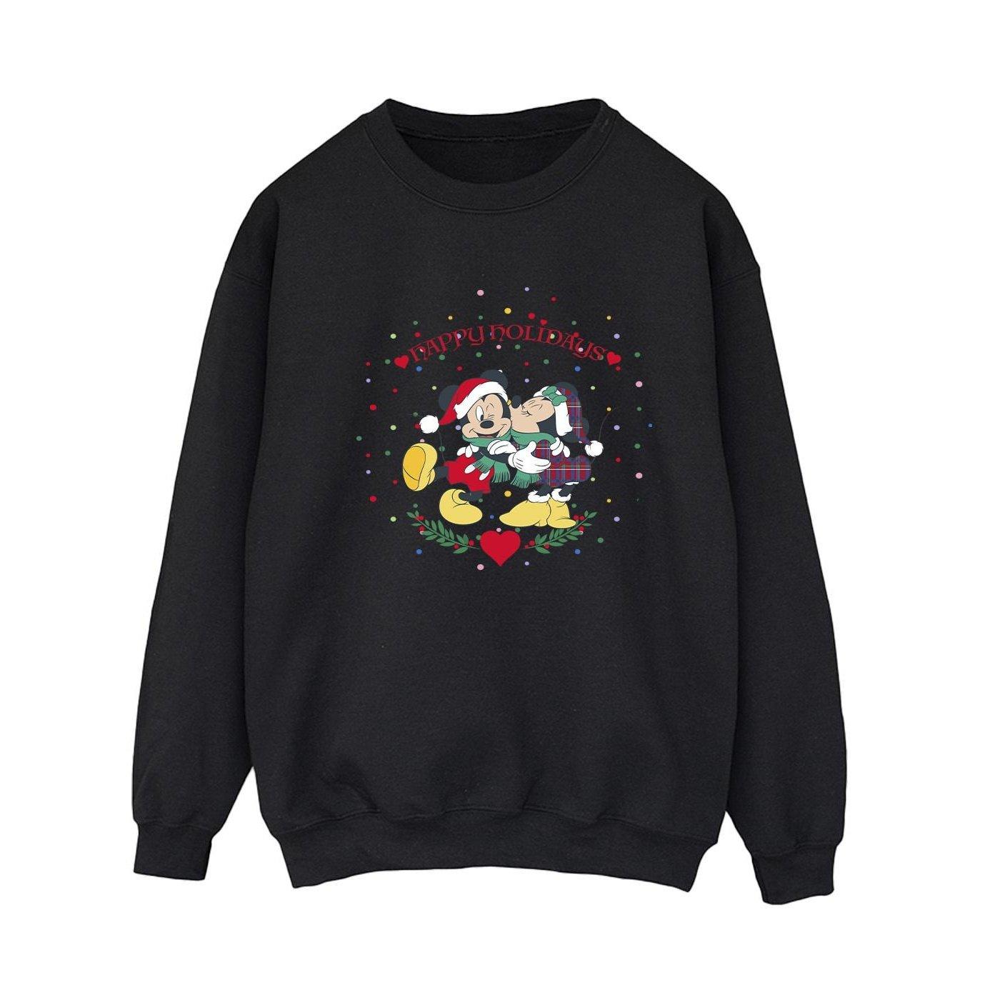 Image of Mickey Mouse Mickey Minnie Christmas Sweatshirt Damen Schwarz XL