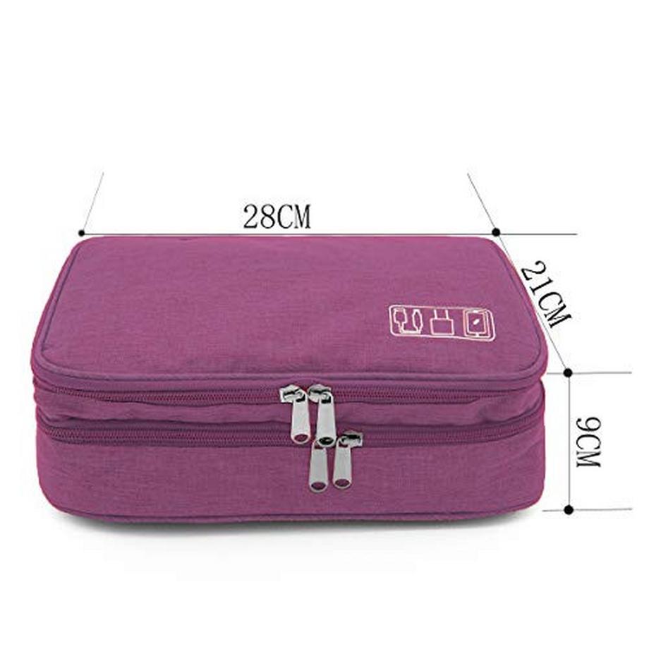 Only-bags.store  Kabel-Organizer-Tasche, wasserdichte Kabeltasche, Tasche mit fester Platte, elektronische Tasche, doppelschichtig 