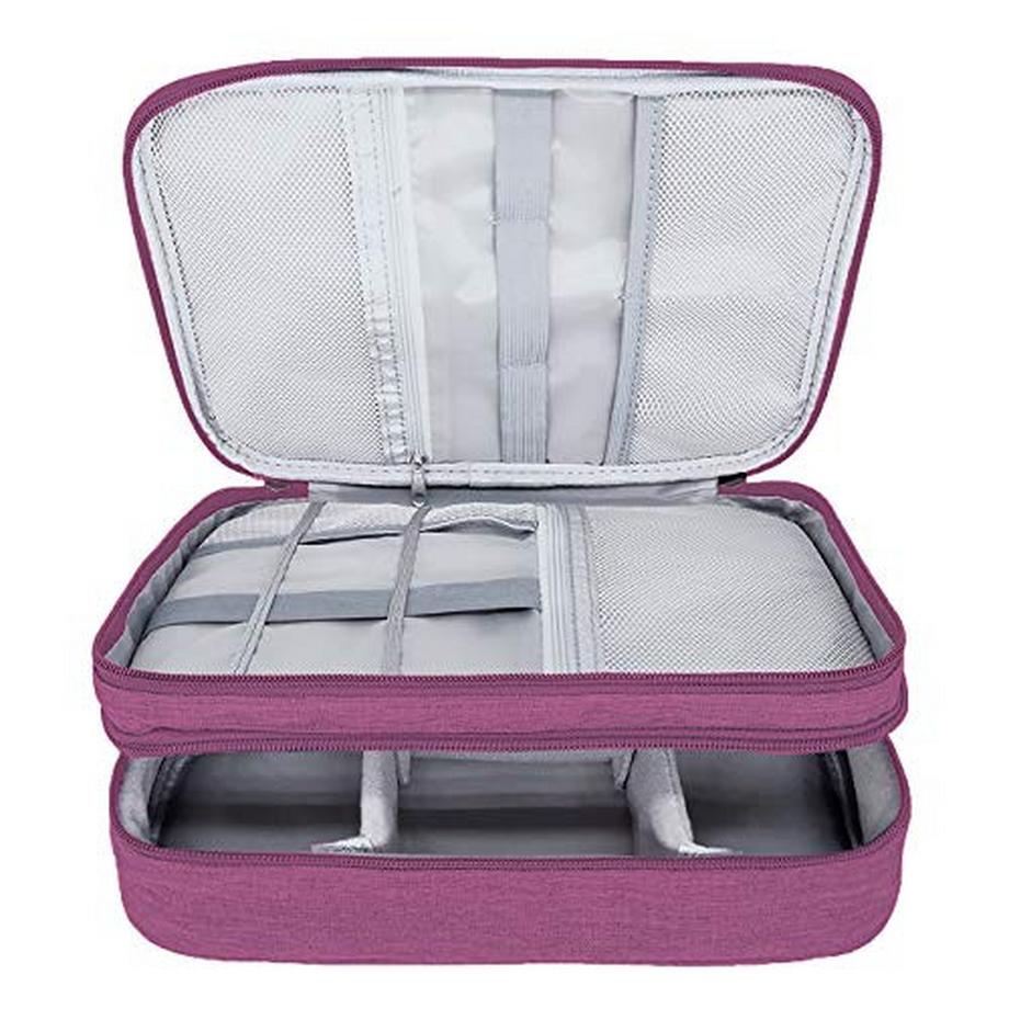 Only-bags.store  Kabel-Organizer-Tasche, wasserdichte Kabeltasche, Tasche mit fester Platte, elektronische Tasche, doppelschichtig 
