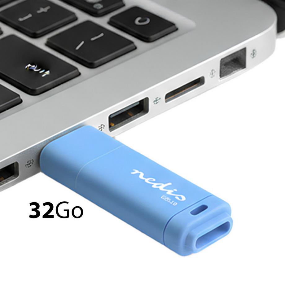 Nedis  Flash Drive | 32 GB | USB Typ-A | Lesegeschwindigkeit: 12 MB/s | Schreibgeschwindigkeit: 3 MB/s 