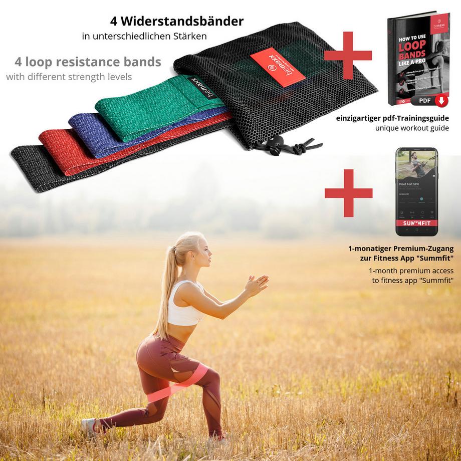 Bemaxx  Bemaxx Fitness Loop Band Set da 5, Tessile 