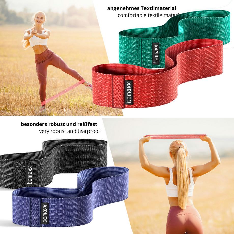Bemaxx  Bemaxx Fitness Loop Band Set da 5, Tessile 