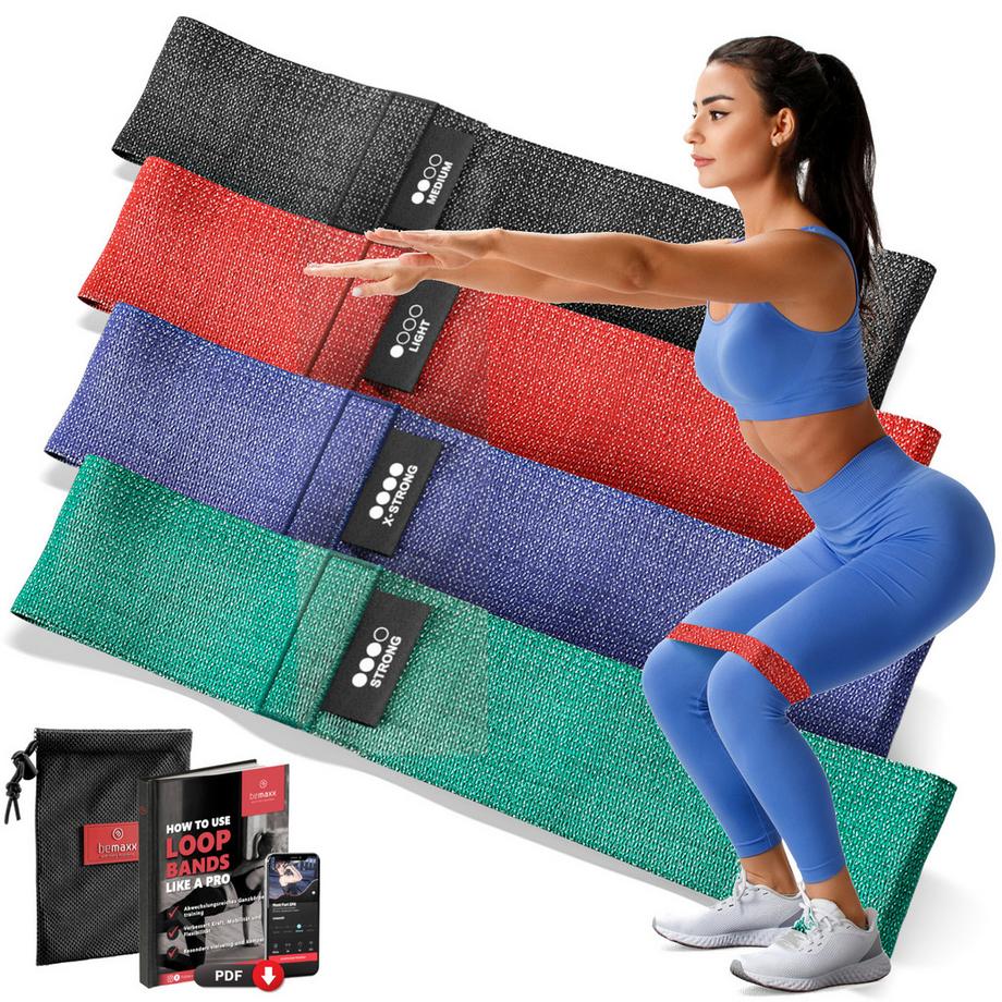 Bemaxx  Bemaxx Fitness Loop Band Set da 5, Tessile 