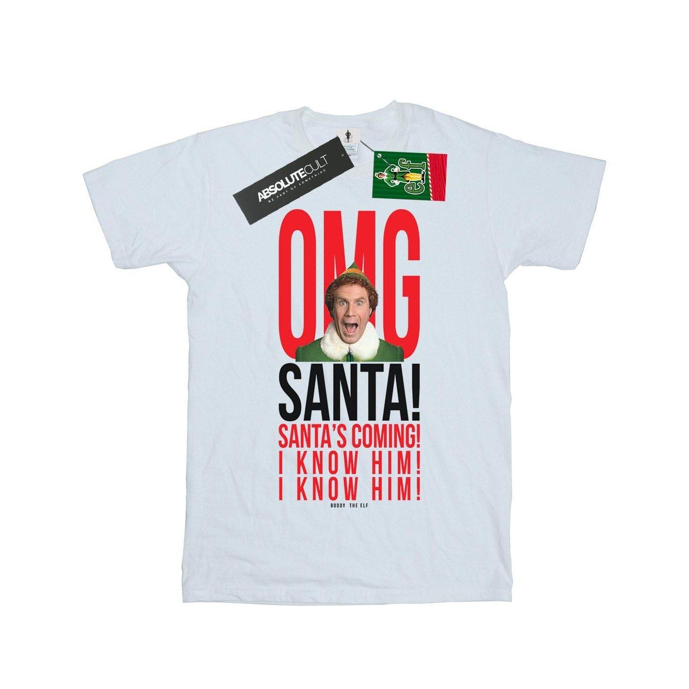 Image of Omg Santa I Know Him Tshirt Mädchen Weiss 152-158