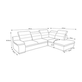 Vente-unique Ecksofa mit Schlaffunktion PYLOS Ecke Links  