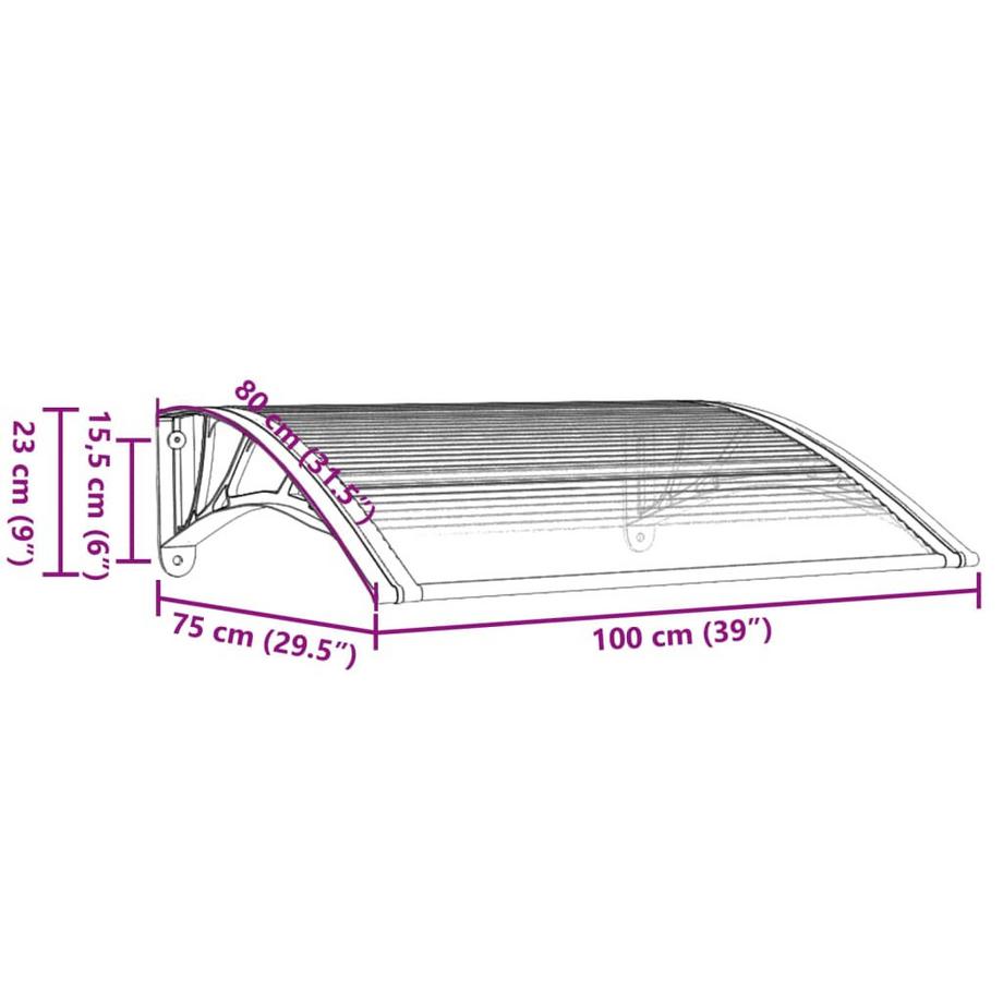 VidaXL Türvordach polycarbonat  