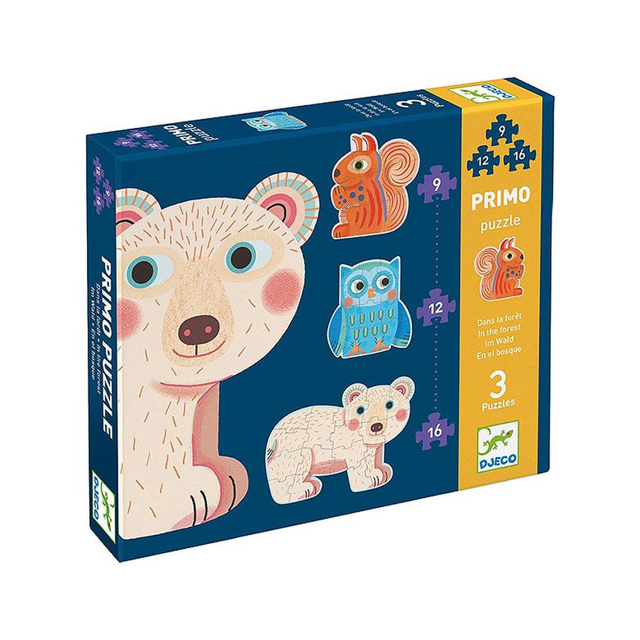 Djeco Primo Puzzel In Het Bos (9, 12 & 16 stukjes)