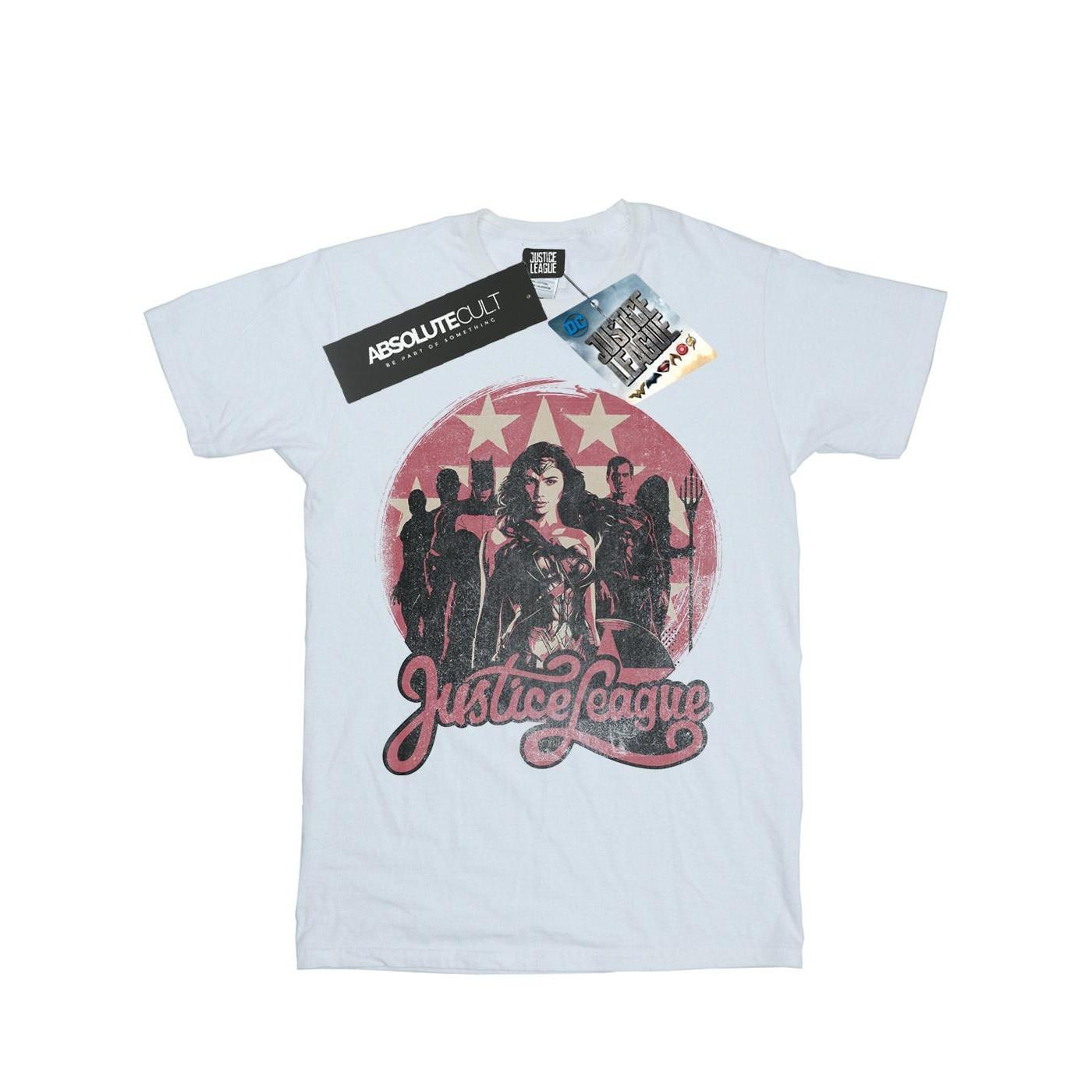 Image of Justice League Movie Group Pose Tshirt Damen Weiss 3XL