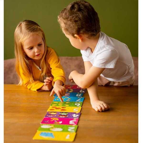 Montessori  Puzzle double S'amuser à compter avec 10 images, 20 pcs 