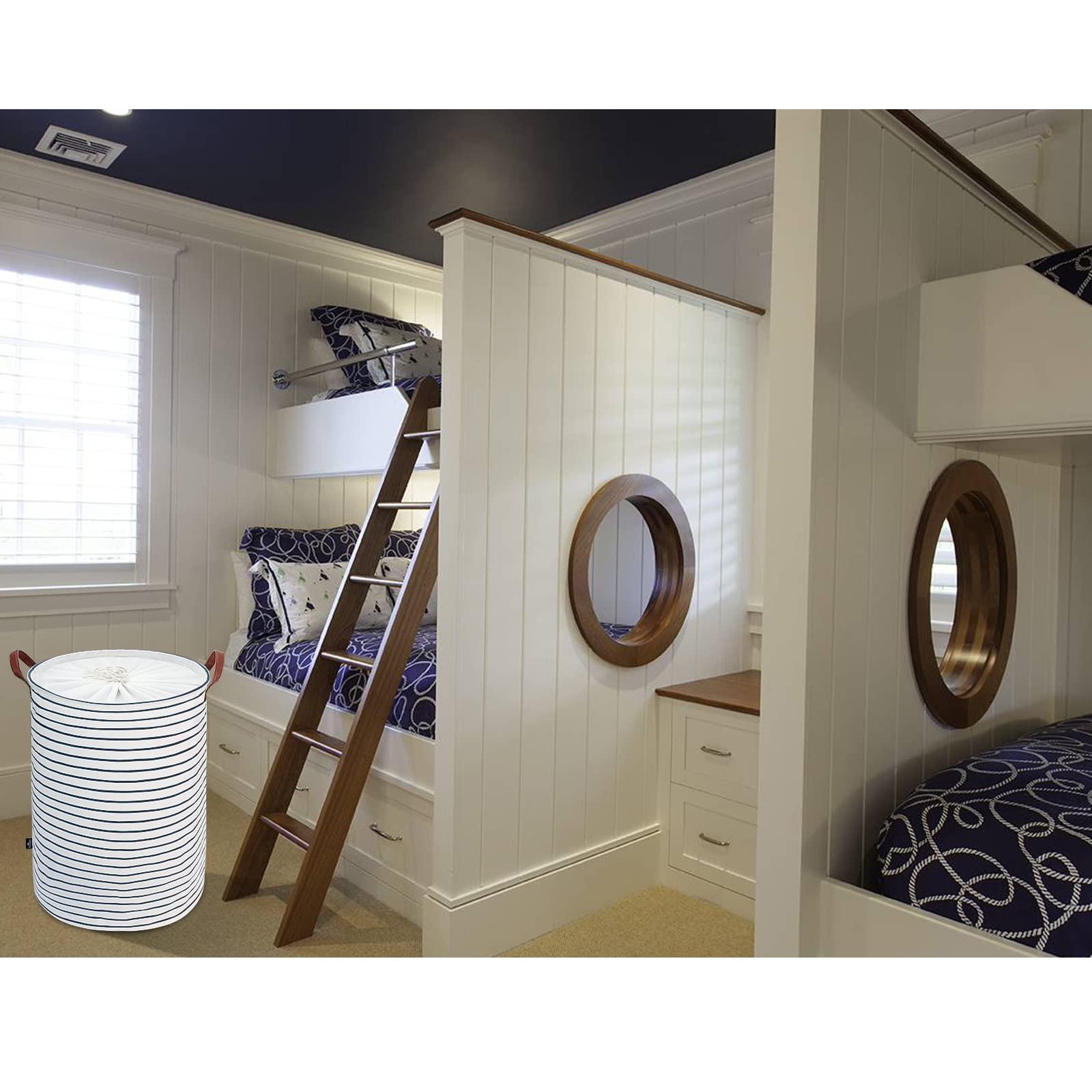 Alopini Faltbare runde Aufbewahrungswäschekörbe, Baumwolle  