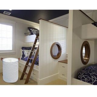 Alopini Faltbare runde Aufbewahrungswäschekörbe, Baumwolle  