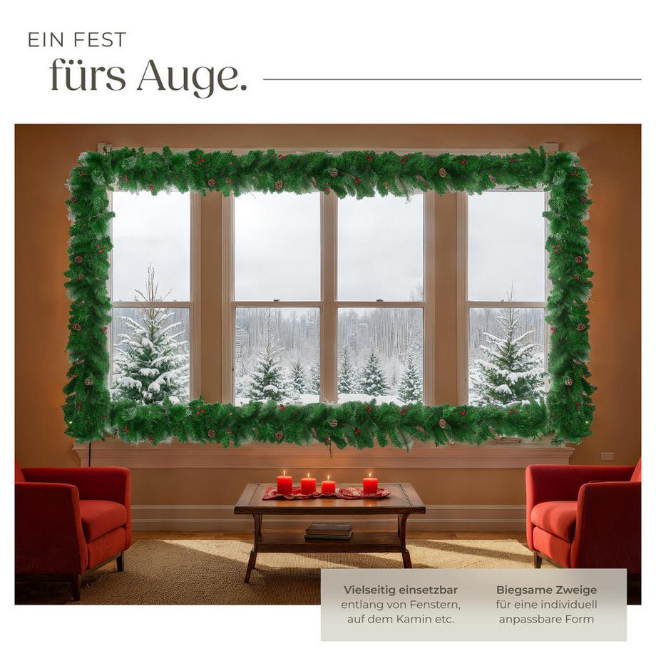 Tectake Ghirlanda natalizia   aspetto naturale, 270 cm  