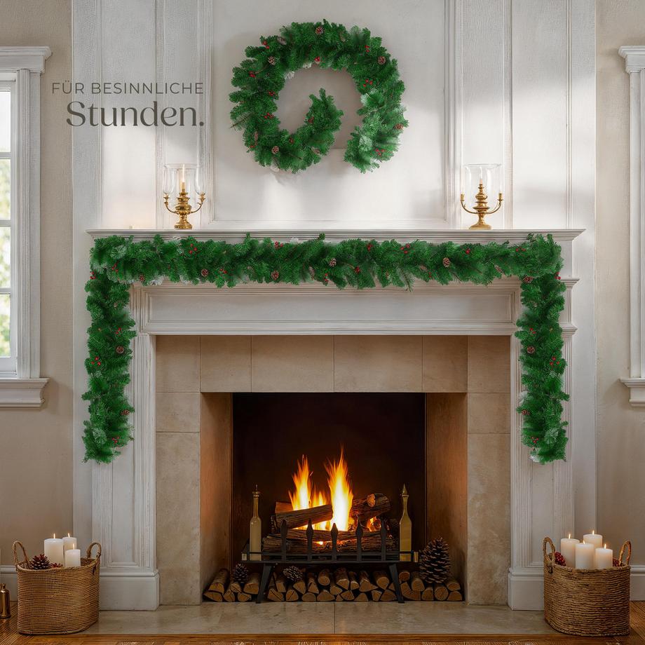 Tectake Guirlande de Noël  à l'aspect naturel, 270 cm  