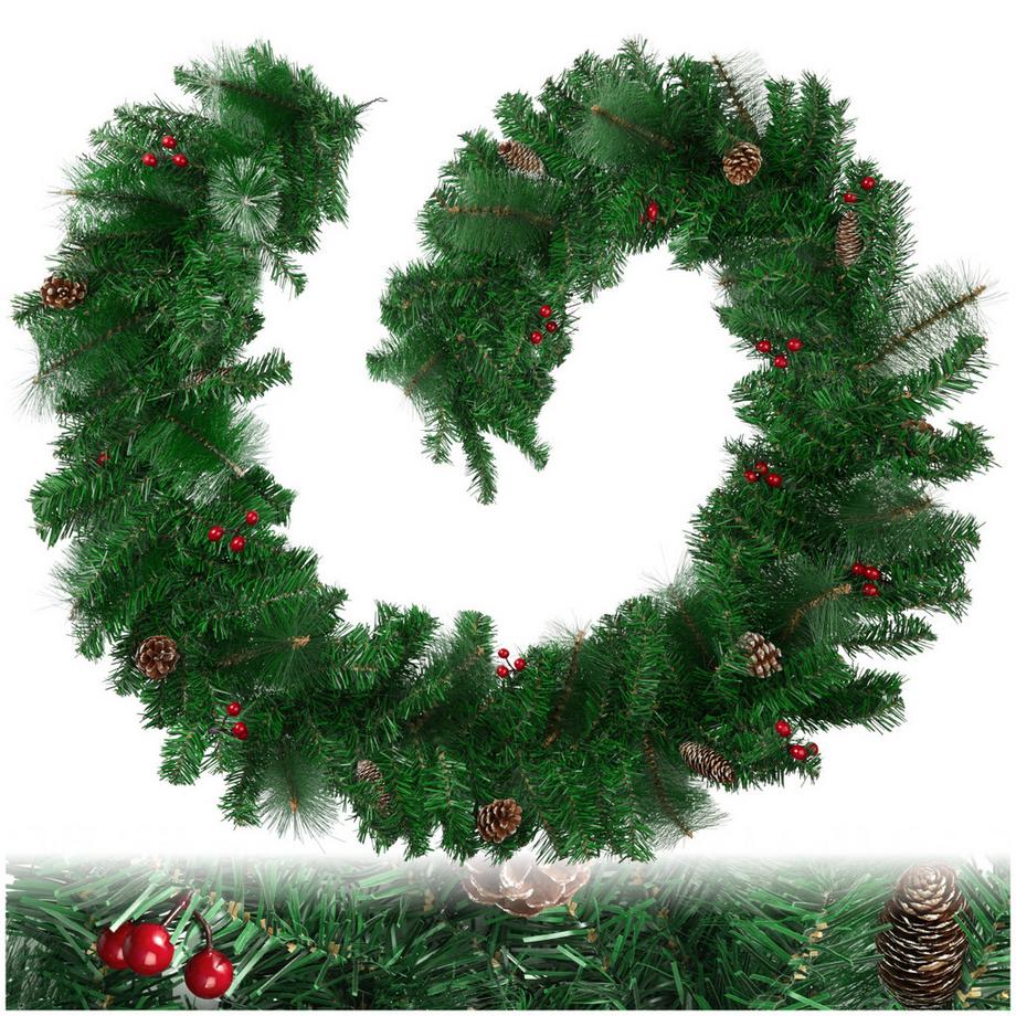 Guirlande de Noël  à l'aspect naturel, 270 cm