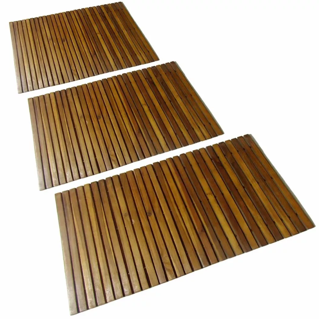 VidaXL - Tapis de bain bois, One Size, Marron