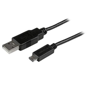 Câble de charge /synchronisation mobile USB A vers Micro B mince de 0,5m pour smartphone et tablette - M/M - Noir