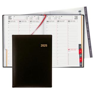 Biella Agenda de bureau Orario® cuir - Noir  